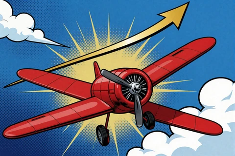 Aviator Crash Game mit rotem Flugzeug und Multiplikator-Kurve